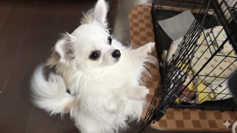 歩行するチワワ